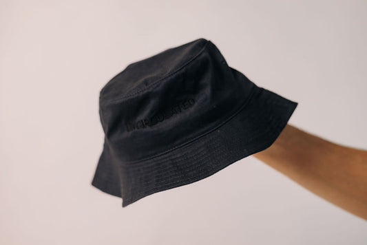 (UNCIRCULATED) BLACK FONT / EMBROIDERED BUCKET HAT