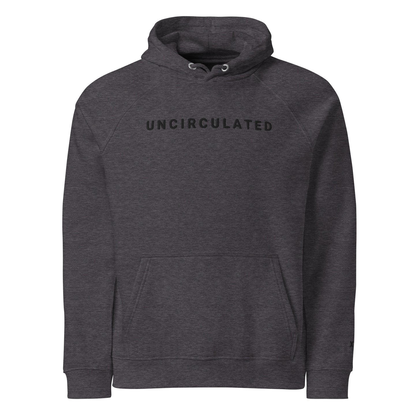 (UNCIRCULATED) BLACK FONT / CENTER EMBROIDERED HOODIE